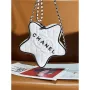 Chanel AS4579 Star Handbag Satin & Black tone metal White