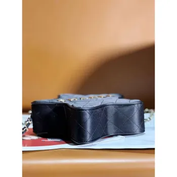 Chanel AS4579 Star Handbag Satin & gold tone metal Black