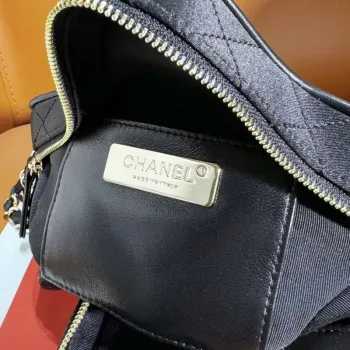 Chanel AS4579 Star Handbag Satin & gold tone metal Black