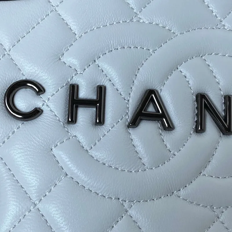Chanel AS4579 Star Handbag metallic Lambskin Black metal White