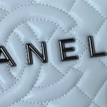 Chanel AS4579 Star Handbag metallic Lambskin Black metal White