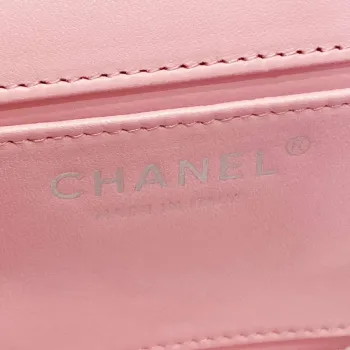 Chanel AS4498 Clutch Flap Bag Patent Calfskin & Gold Metal Pink