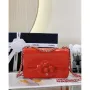 Chanel AS4388 Small Flap Bag Patent Calfskin & Gold Metal Red