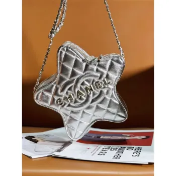 Chanel AS4579 Star Handbag metallic Lambskin gold metal Silver