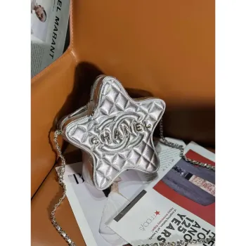 Chanel AS4579 Star Handbag metallic Lambskin gold metal Silver