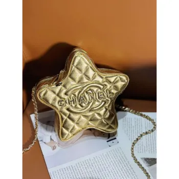 Chanel AS4579 Star Handbag metallic Lambskin gold metal Gold