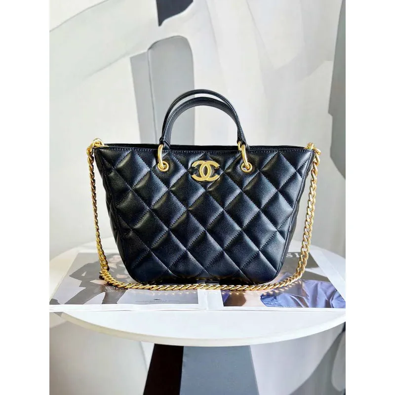 Chanel AS2120 small Shopping Bag Lambskin Black