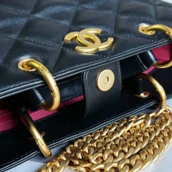Chanel AS2120 small Shopping Bag Lambskin Black