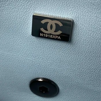 Chanel AS1116 Small Flap bag Velvet Crystal Pearl A69900 Blue