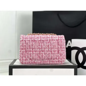 Chanel AS1116 Small Flap bag Woolen A69900 Pink