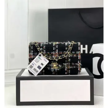 Chanel AS1116 Small Flap bag Woolen A69900 Black