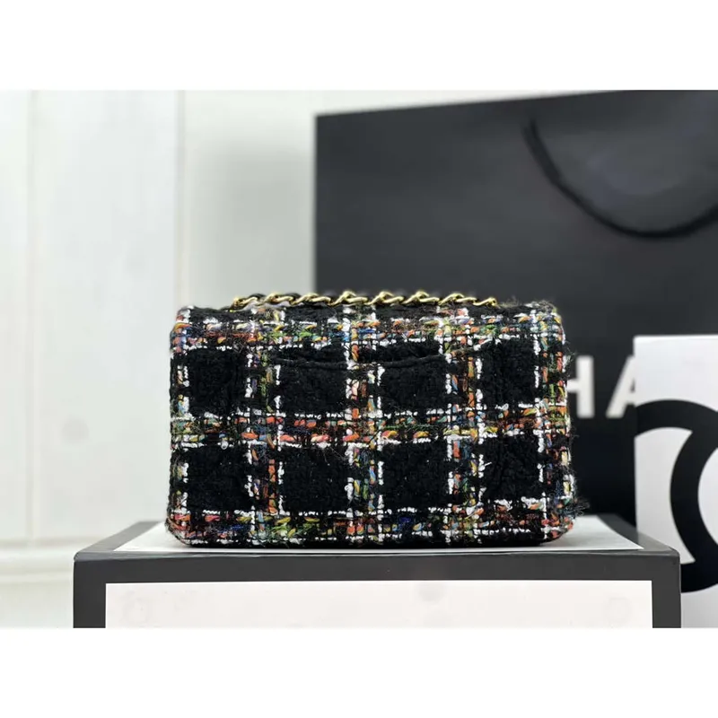 Chanel AS1116 Small Flap bag Woolen A69900 Black