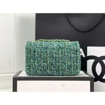 Chanel AS1116 Small Flap bag Woolen A69900 Green