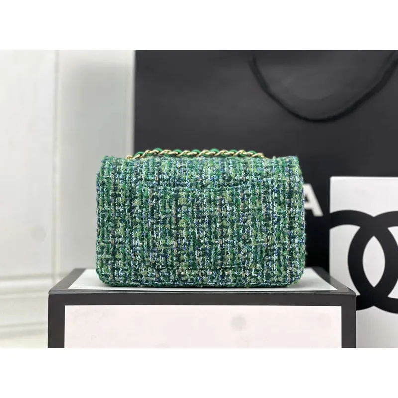 Chanel AS1116 Small Flap bag Woolen A69900 Green