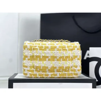 Chanel AS1116 Small Flap bag Woolen A69900 Yellow