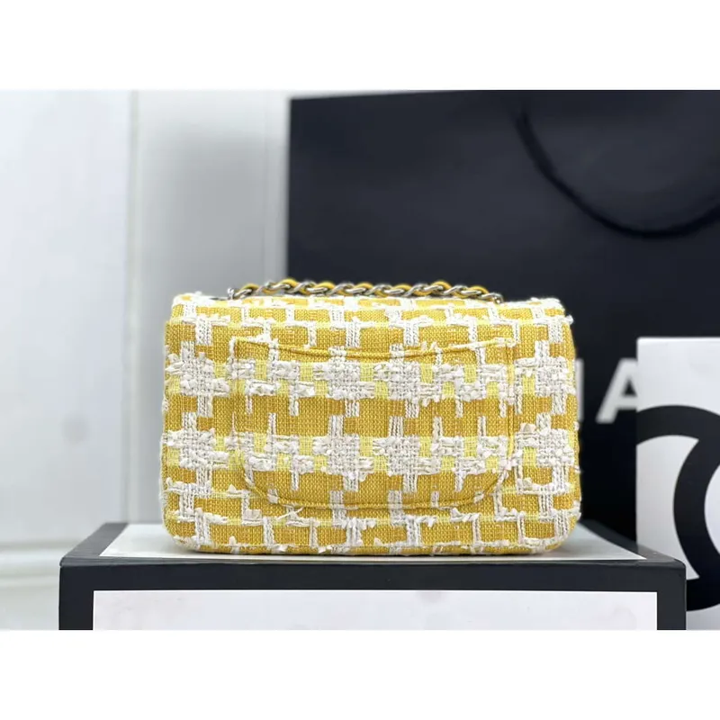 Chanel AS1116 Small Flap bag Woolen A69900 Yellow