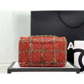 Chanel AS1116 Small Flap bag Woolen A69900 Red