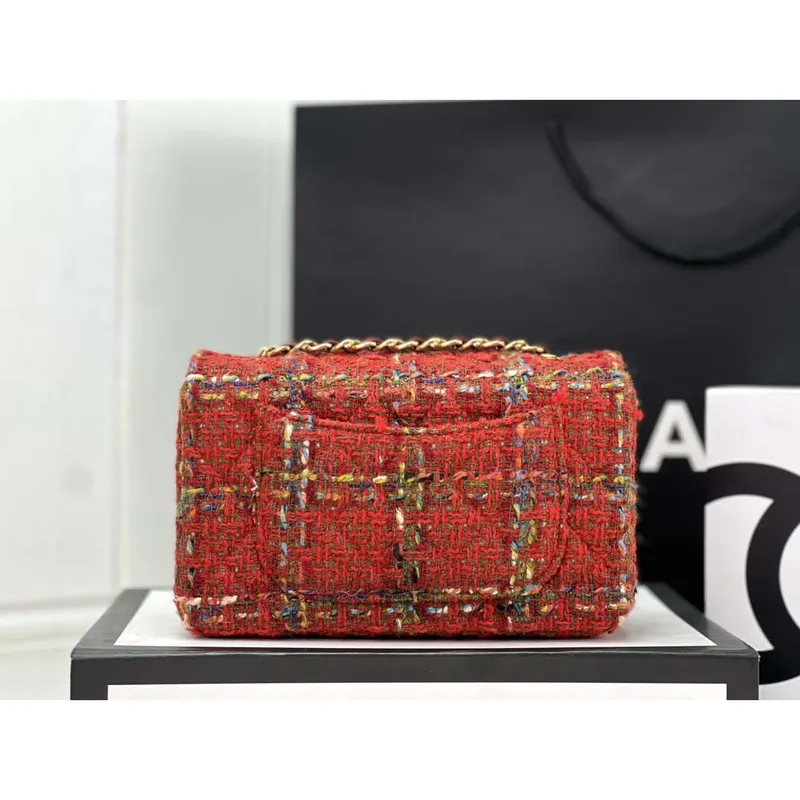 Chanel AS1116 Small Flap bag Woolen A69900 Red