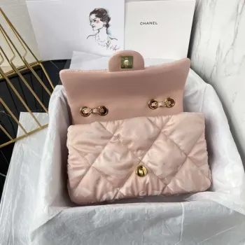 Chanel AS1118 Flap bag Satin fabric Pink
