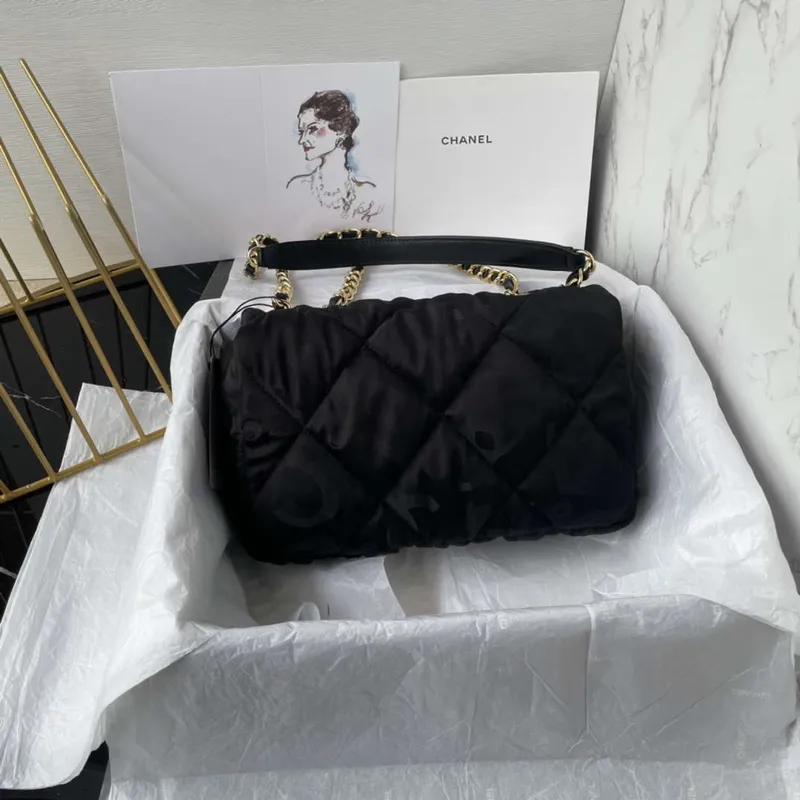 Chanel AS1118 Flap bag Satin fabric Black