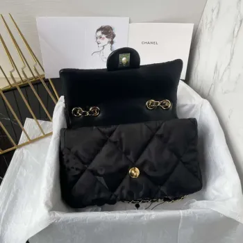 Chanel AS1118 Flap bag Satin fabric Black