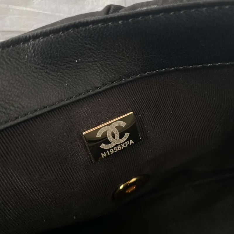 Chanel AS1118 Flap bag Satin fabric Black