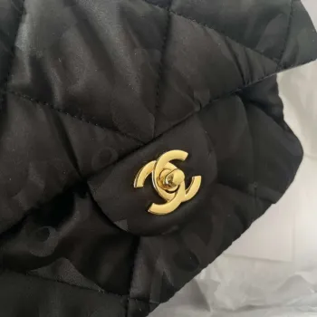 Chanel AS1118 Flap bag Satin fabric Black