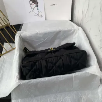 Chanel AS1118 Flap bag Satin fabric Black