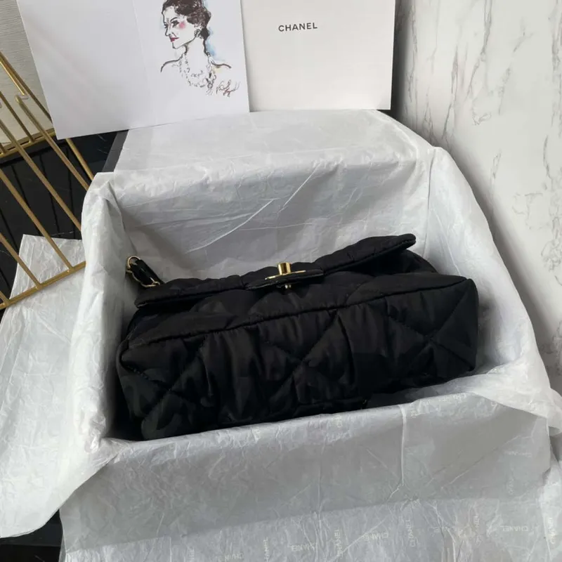 Chanel AS1118 Flap bag Satin fabric Black