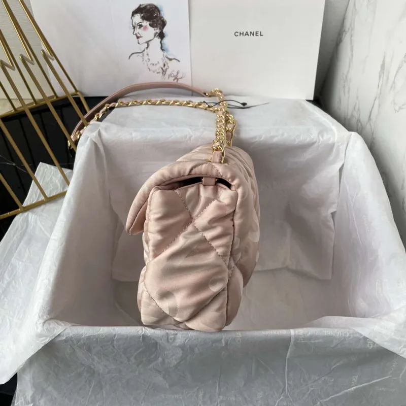 Chanel AS1115 Small Flap bag Satin fabric Pink