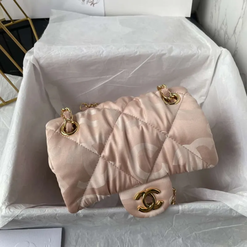 Chanel AS1115 Small Flap bag Satin fabric Pink