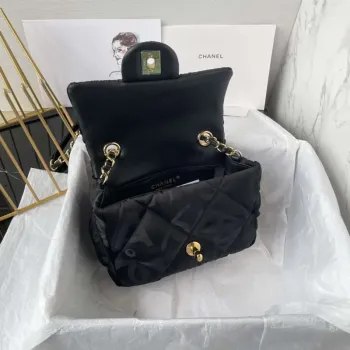 Chanel AS1115 Small Flap bag Satin fabric Black