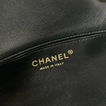Chanel AS1115 Small Flap bag Satin fabric Black