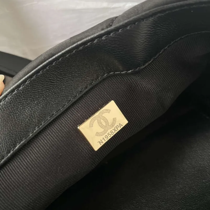 Chanel AS1115 Small Flap bag Satin fabric Black