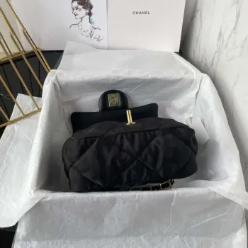 Chanel AS1115 Small Flap bag Satin fabric Black