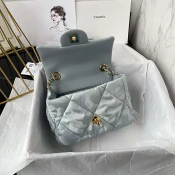 Chanel AS1115 Small Flap bag Satin fabric Light blue