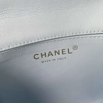 Chanel AS1115 Small Flap bag Satin fabric Light blue