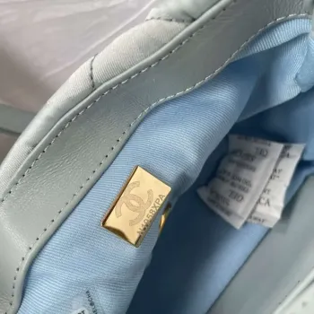 Chanel AS1115 Small Flap bag Satin fabric Light blue