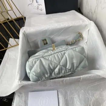 Chanel AS1115 Small Flap bag Satin fabric Light blue