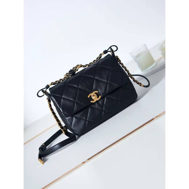 Chanel AS4305 Small Flap bag 23K Lambskin Black