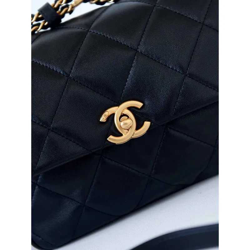 Chanel AS4305 Small Flap bag 23K Lambskin Black