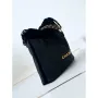 Chanel 22 AS3260 Small Handbag Black Calfskin wiht Black wool Gold