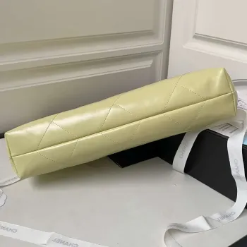 Chanel 22 Bag AS4486 Handbag Shiny Calfskin Yellow With Gold