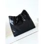 Chanel 22 Handbag Shiny Calfskin Gold AS3261 Black with Black Logo