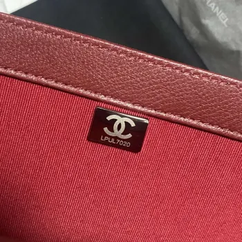 Chanel AS4051 Flap Bag Velvet Silver Metal Wine Red