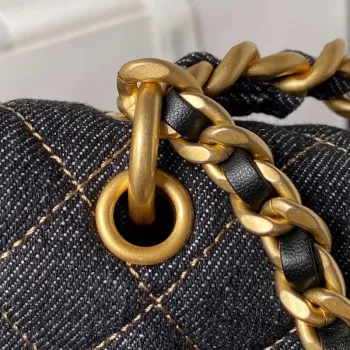 Chanel AS4051 Flap Bag Denim canvas Gold Metal Black