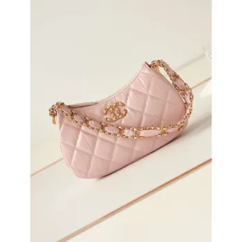 Chanel AS4422 23K Hobo Bag Lambskin Gold Metal Pink