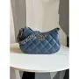 Chanel AS4422 23K Hobo Bag Lambskin Gold Metal Navy Blue