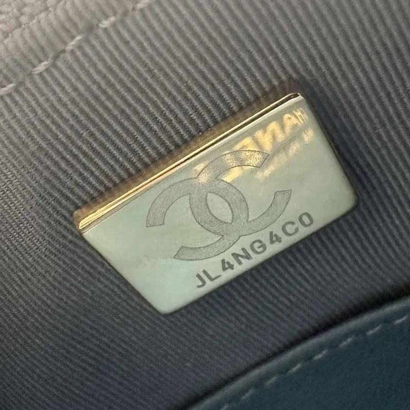 Chanel AS4422 23K Hobo Bag Lambskin Gold Metal Navy Blue