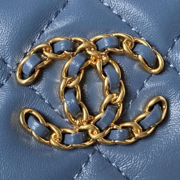 Chanel AP3647 23K Small Hobo Bag Lambskin Gold Metal Blue